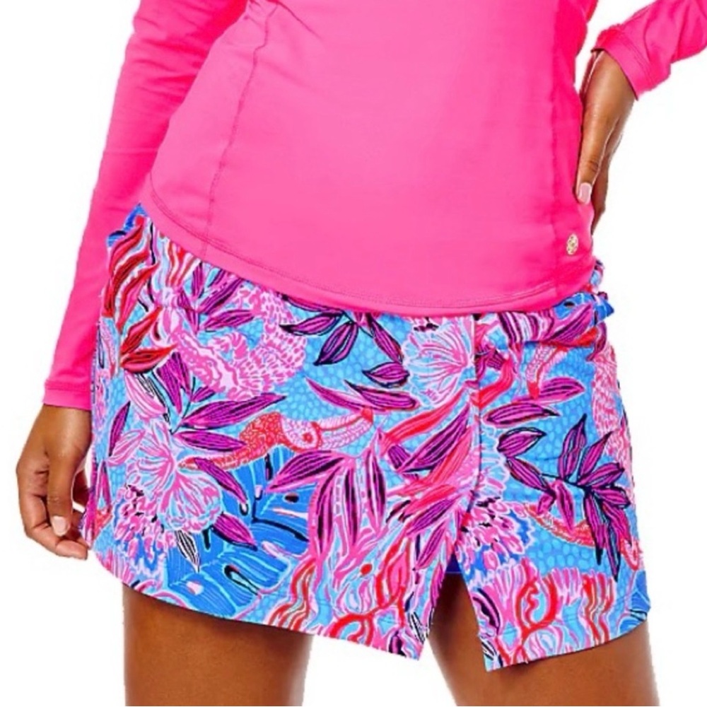Lilly Pulitzer Luxletic XL Skort A Jungle In Here Blue Peri UPF 50+ EUC 011599 - Picture 2 of 9